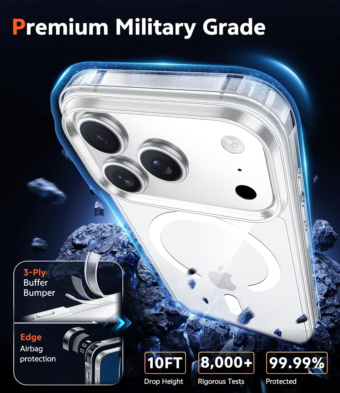Thumbnail 4 de FNTCASE iPhone 17 Pro-Max 6.9 Clear Mag Case