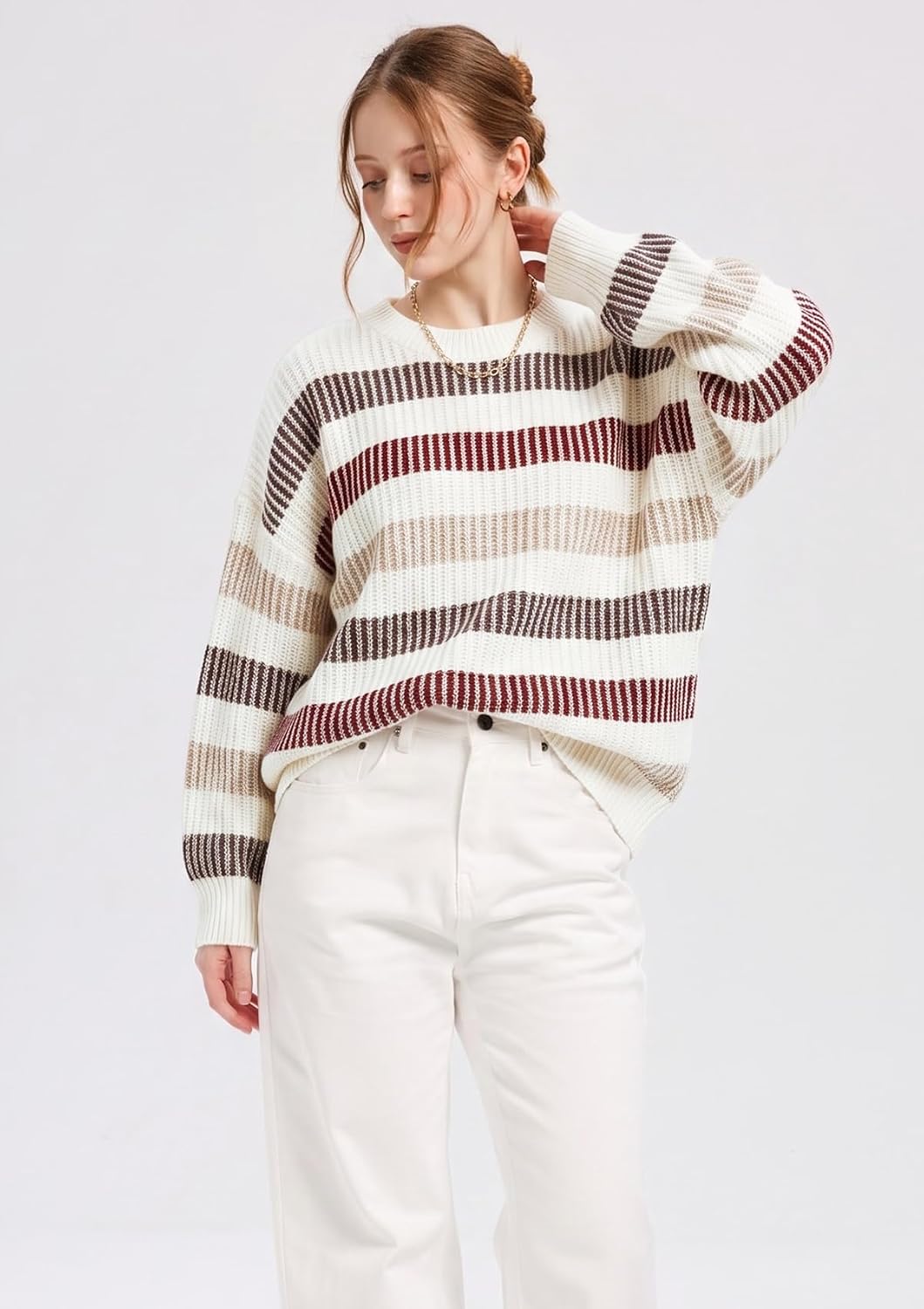 Detalle 2 de WIHOLL Women's Ribbed Knit Sweater