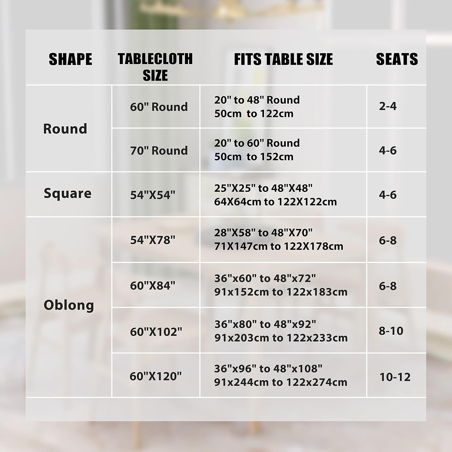 Thumbnail 6 de sancua 2 Pack Beige Tablecloth 60 x 120 in Tablecloth