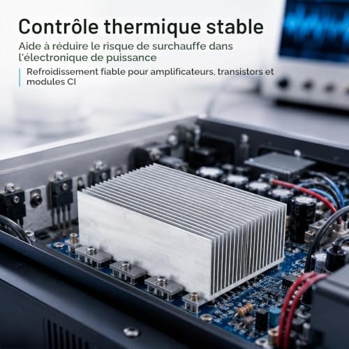 Detalle de Telituny dissipateur thermique 100x69x36 mm – 23 ailettes en aluminium