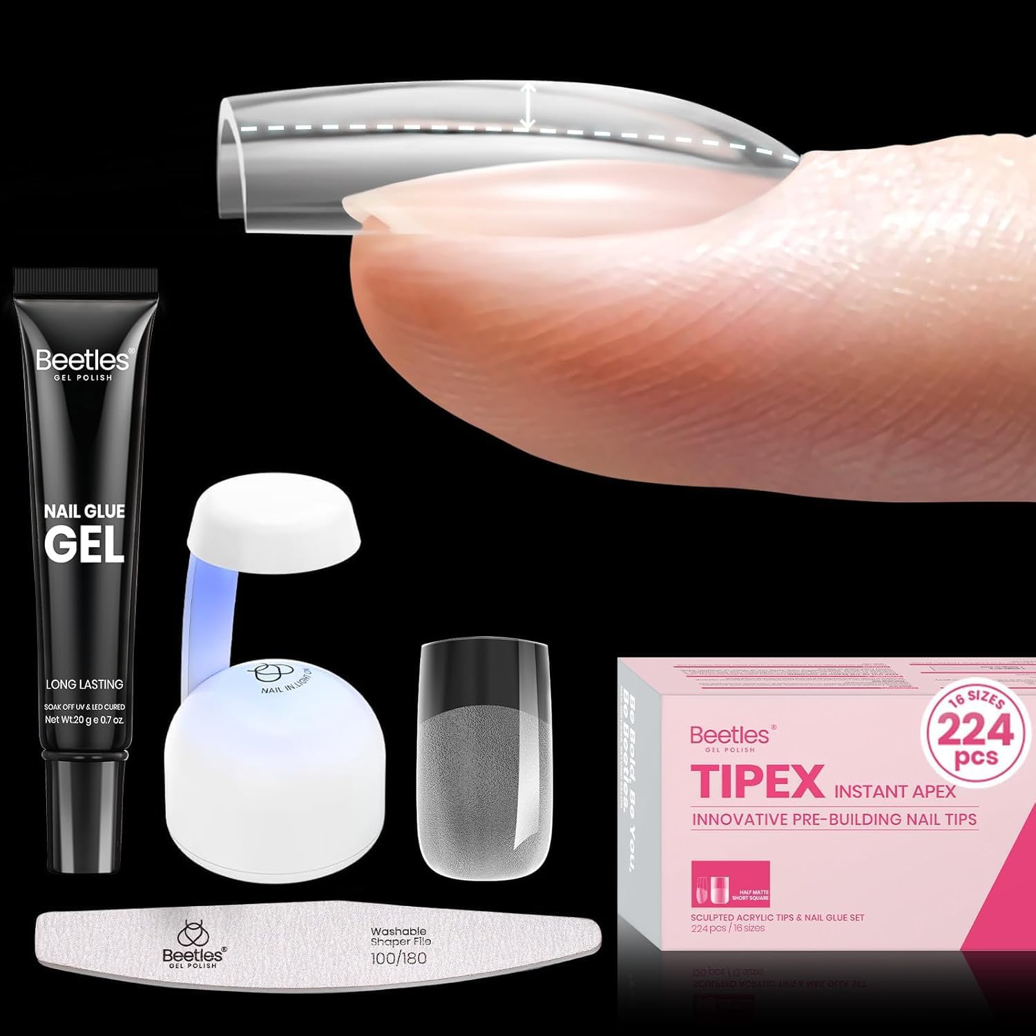 Detalle de Beetles Nail Tips, Short Square