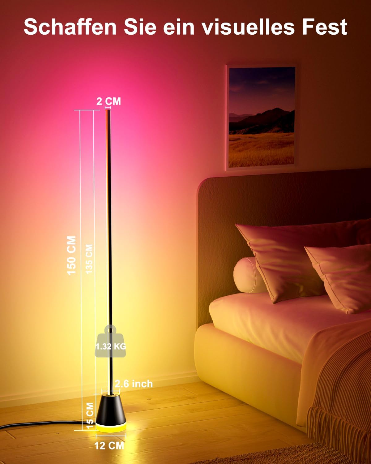 Thumbnail 6 de Keepsmile Smart Corner Stehlampe – 16 Mio. Farben, App & Fernbedienung, Musik-Sync, dimmbar