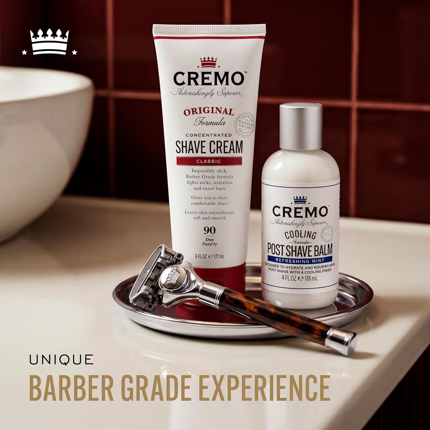 Thumbnail 6 de Cremo Barber Grade Razor for Men with Tortoise Shell Handle – Includes Extra Refills