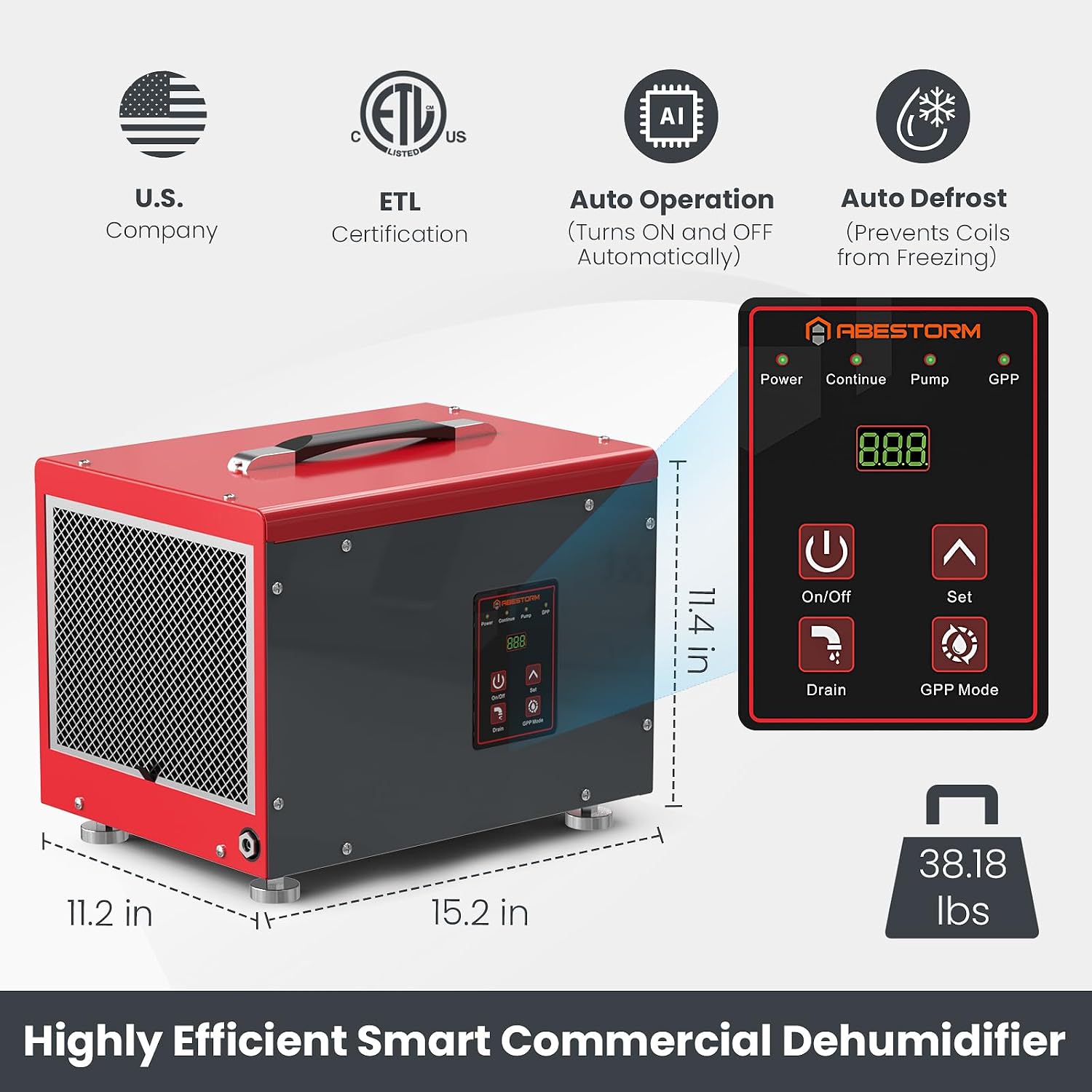 Detalle 2 de Abestorm SN35P Dehumidifier with Pump, Auto Defrost, 1,000 sq. ft.