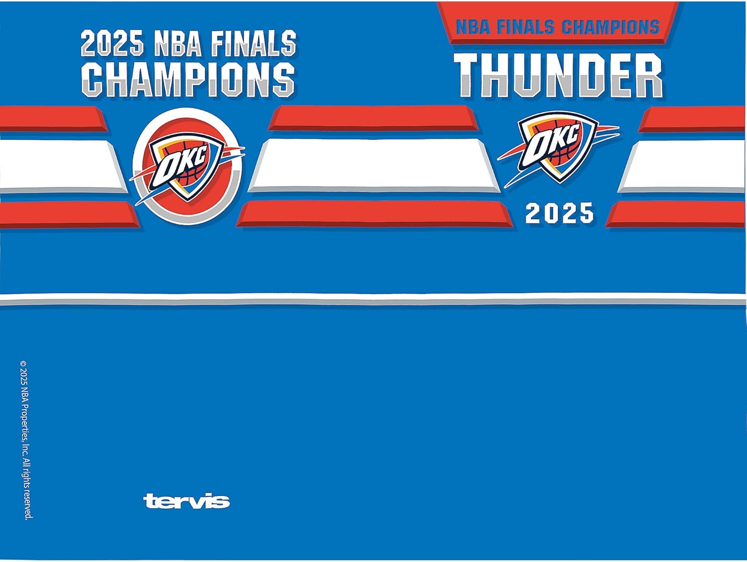 Detalle de Tervis Oklahoma City Thunder 2025 NBA Finals Champions Double-Walled Insulated Tumbler Travel Cup (24oz) — Classic