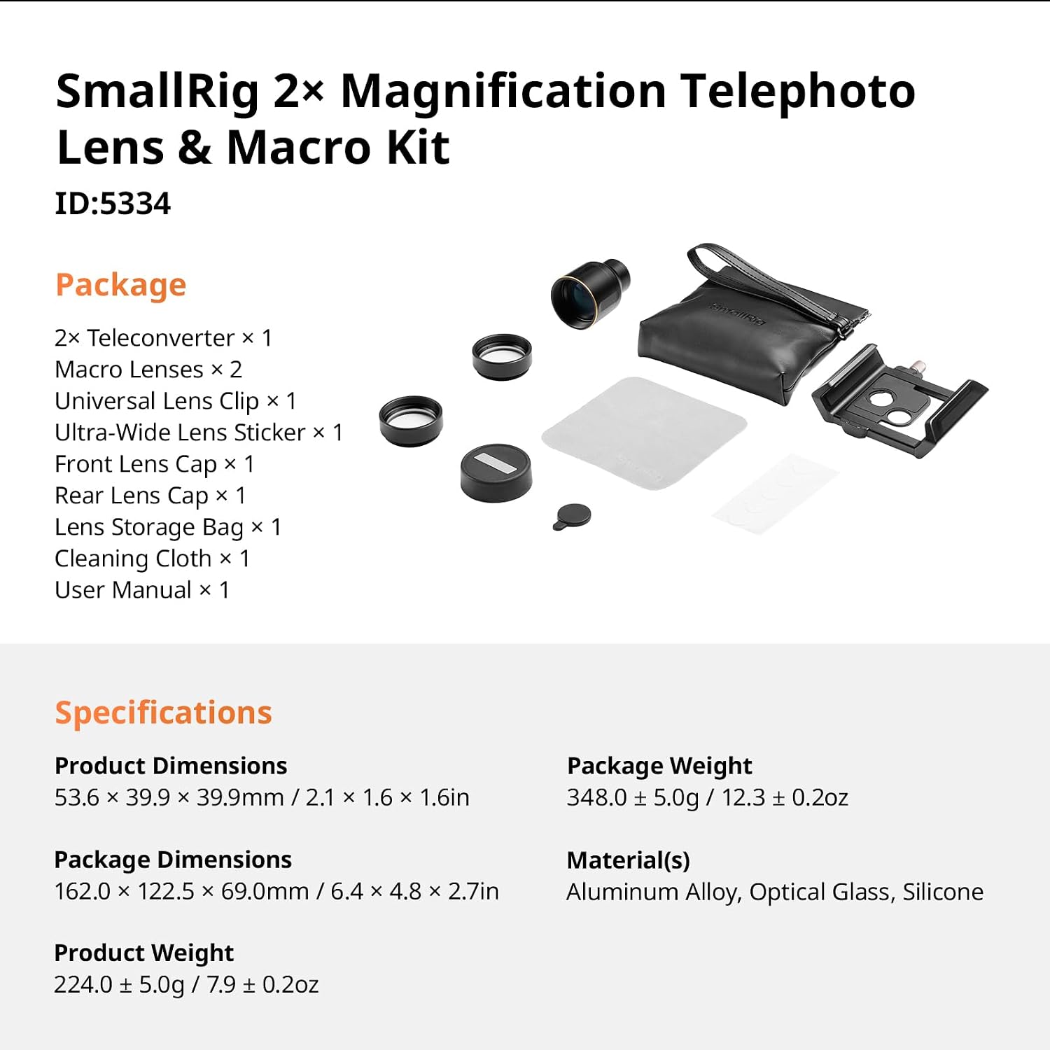 Thumbnail 6 de SmallRig T-Mount-5334 Teleobiettivo 2x + kit macro per iPhone 17/16/15 Pro Max