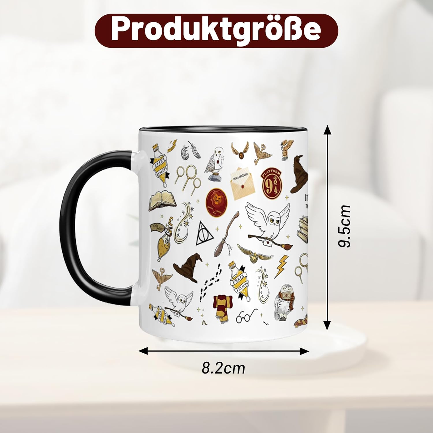 Thumbnail 6 de Kaffeebecher mit Magischem Weltmuster – zweifarbige Keramik-Tasse, 350 ml, Geschenk für Romanliebhaber & Filmfans