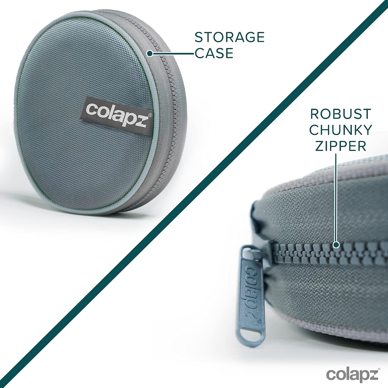 Detalle de Colapz Collapsible Dog Bowls with Travel Case – Foldable Silicone Bowls for Travel, Camping and Hiking (Charcoal Grey)
