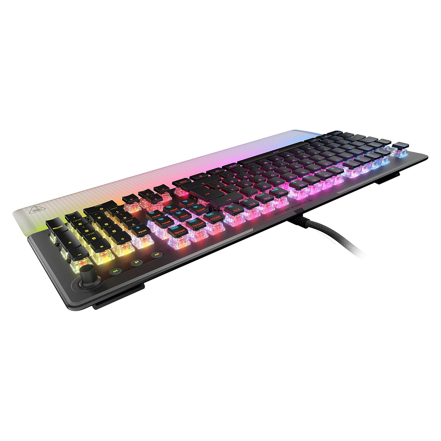 Detalle de Turtle Beach Vulcan II Max – Optisch-mechanische Tastatur mit Titan II Schaltern, RGB und Handballenauflage