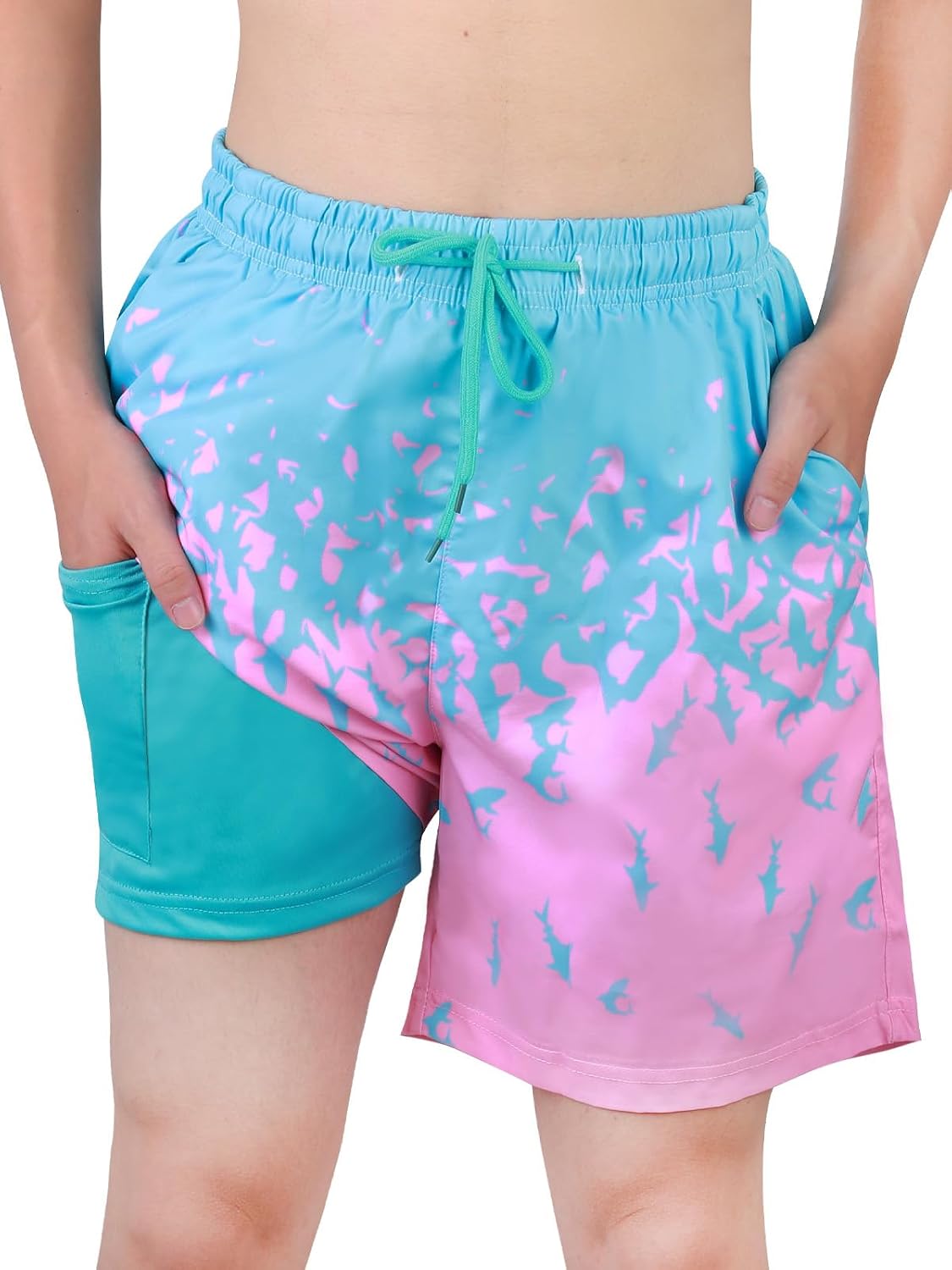 Detalle de Kefiyis Boys Swimming Shorts 2 in 1 Quick Dry with Liner and Pockets (6–14 years)