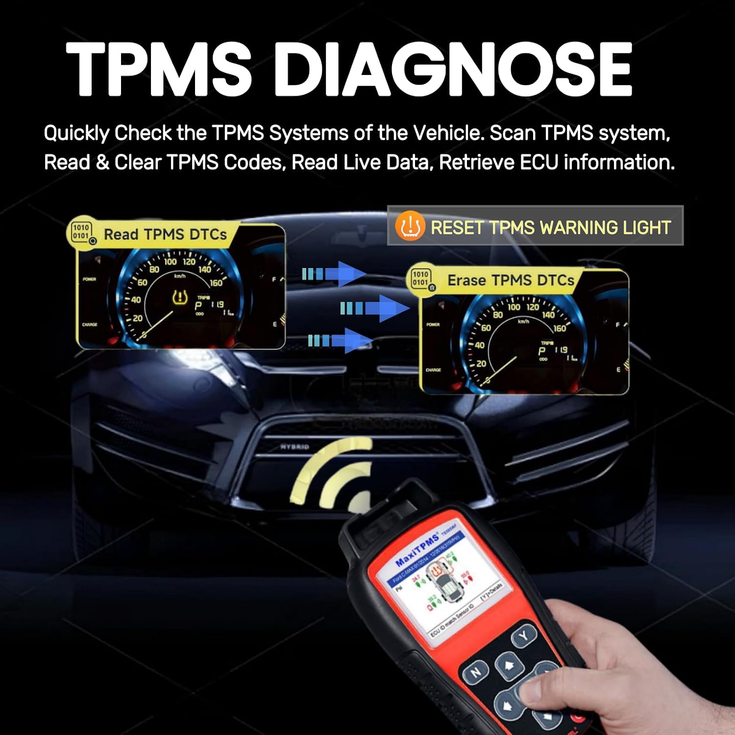 Thumbnail 5 de Autel MaxiTPMS TS508WF TPMS Relearn Tool: Dual-Mode Relearn, Autel MX-Sensor Programming, Free Lifetime Updates