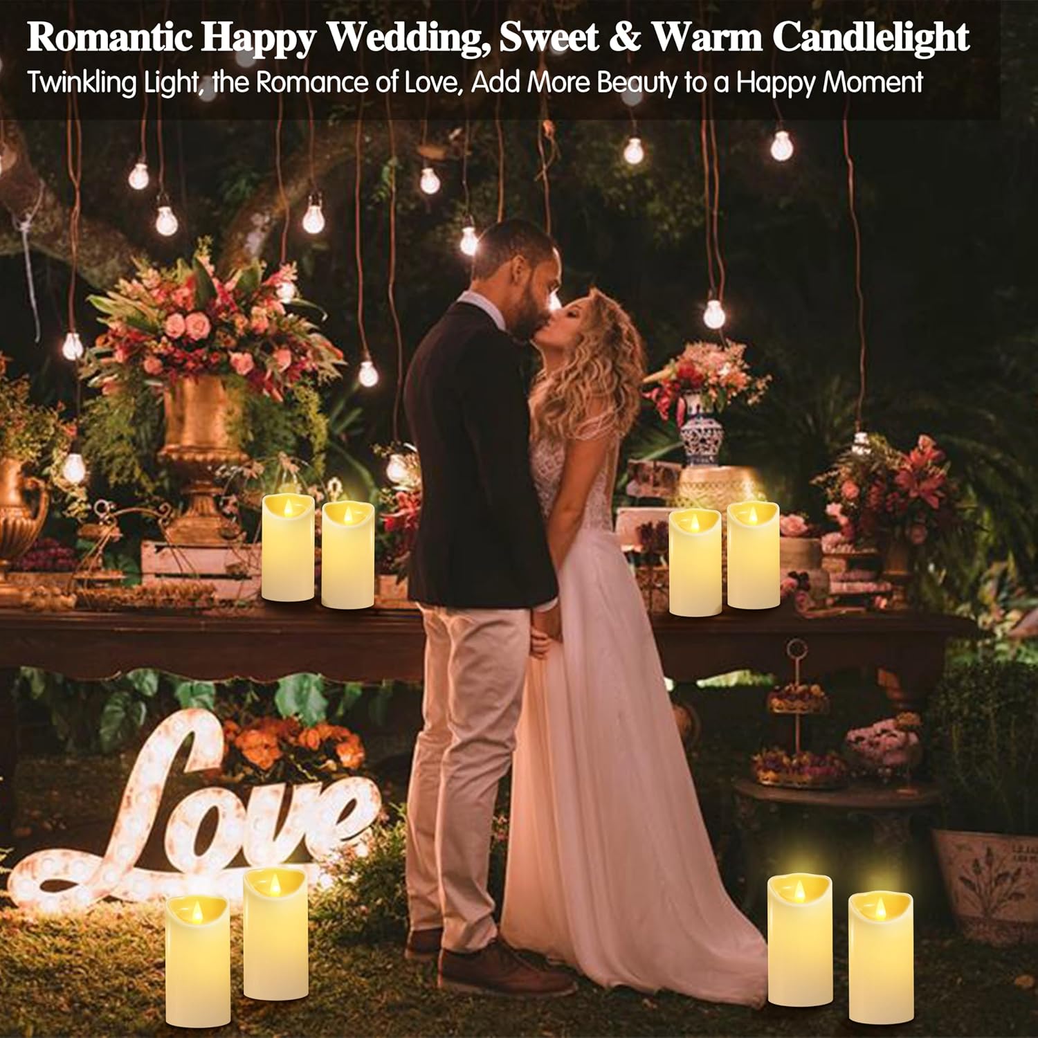 Detalle 2 de AuroraWave 6x3in LED Flameless Candles Set of 4 with Remote and Timer