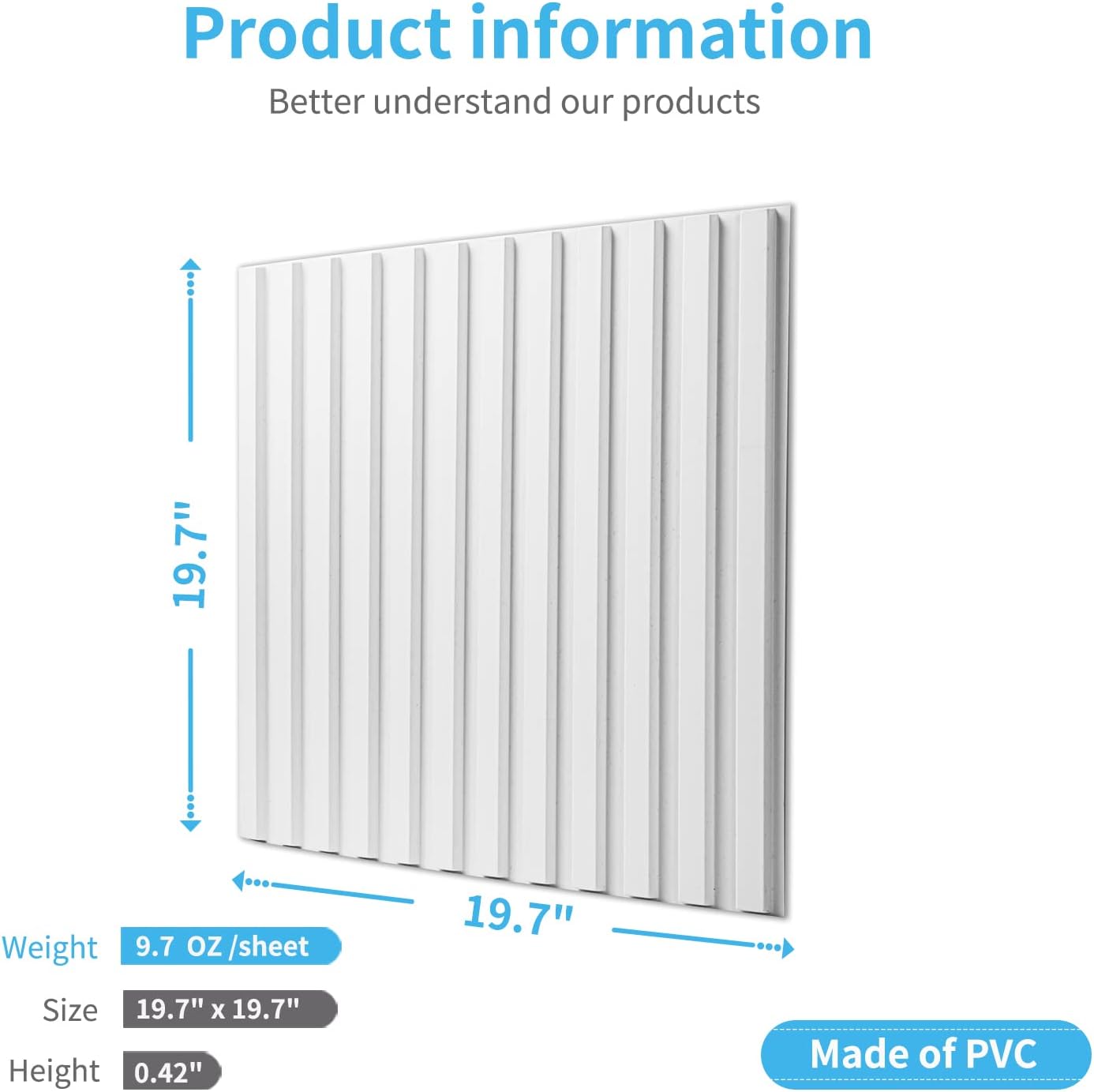 Thumbnail 2 de Art3d Slat Wall Panel 12 tiles, 19.7 in 📐