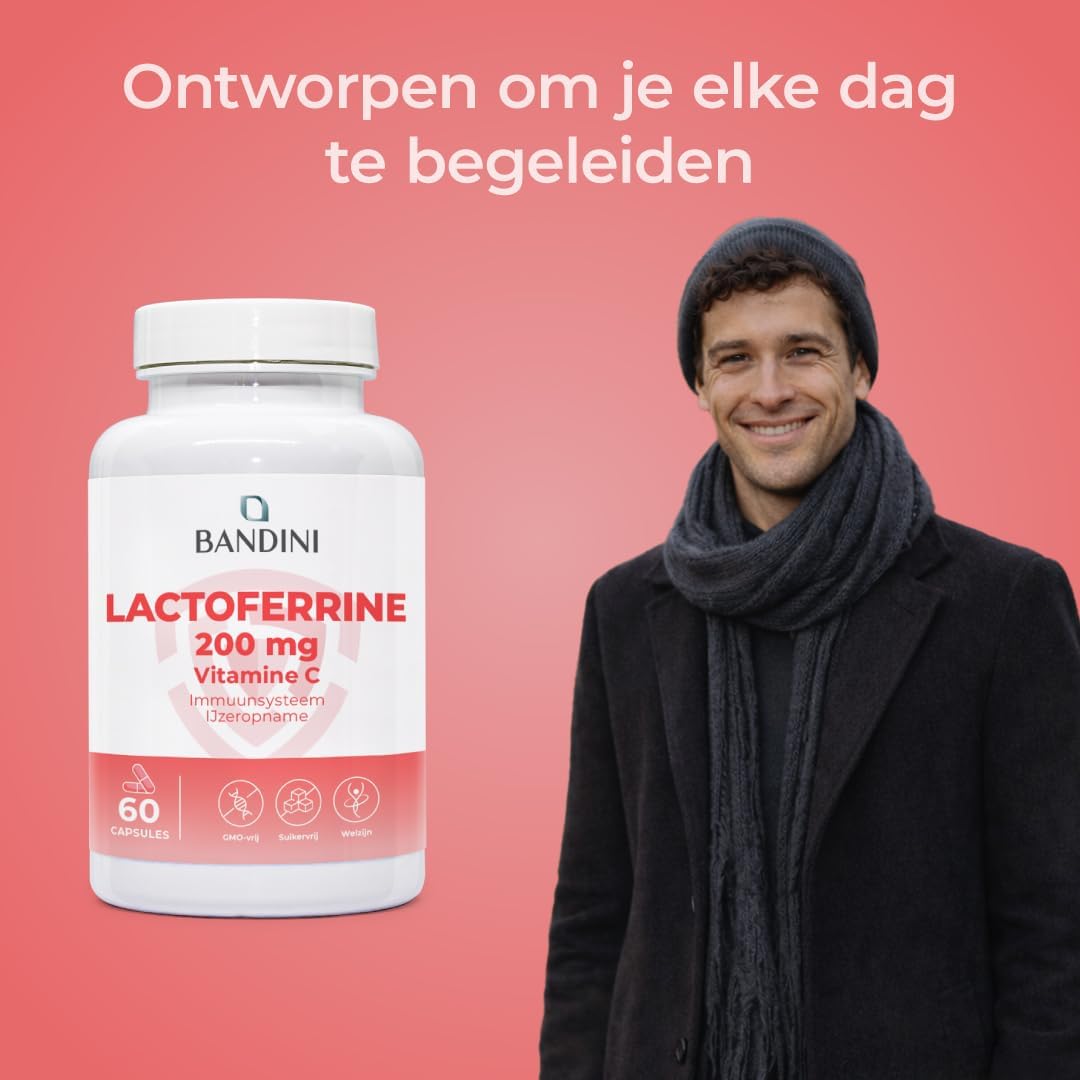Detalle de BANDINI Lactoferrine-capsules met 200 mg lactoferrine en vitamine C