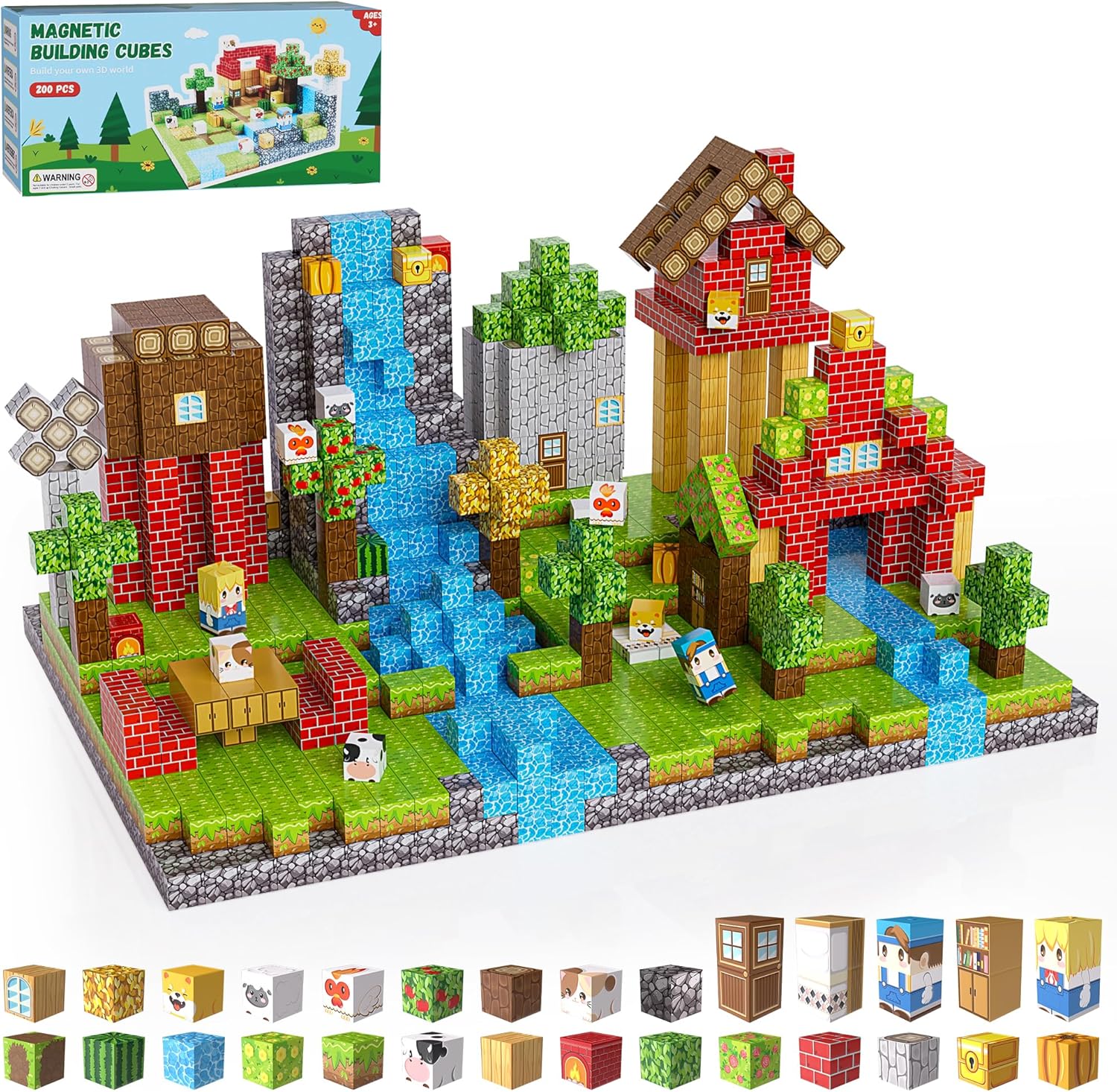 Detalle de Fitrobust 200PCS Magnetic Cubes Set 🧩