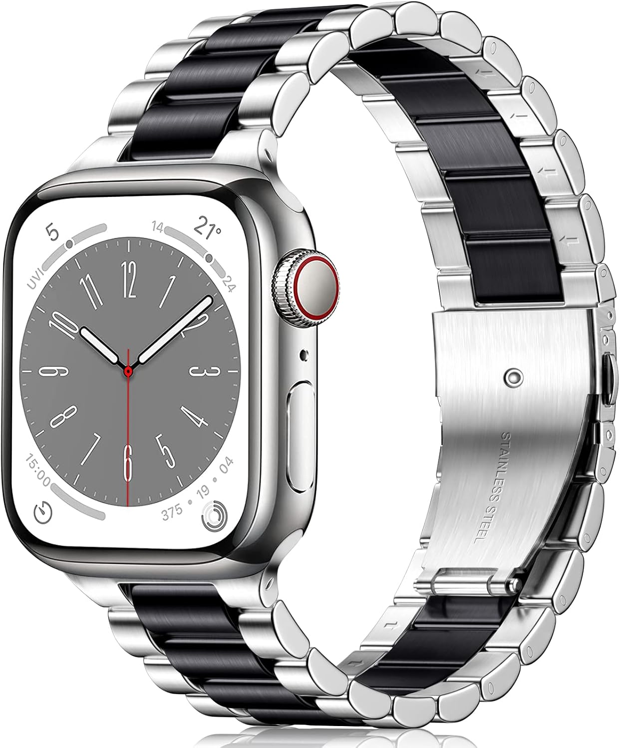 Detalle de Netolo Metal Straps stainless steel band for Apple Watch (Series 1–11, SE/SE 2, 42/44/45/46mm)