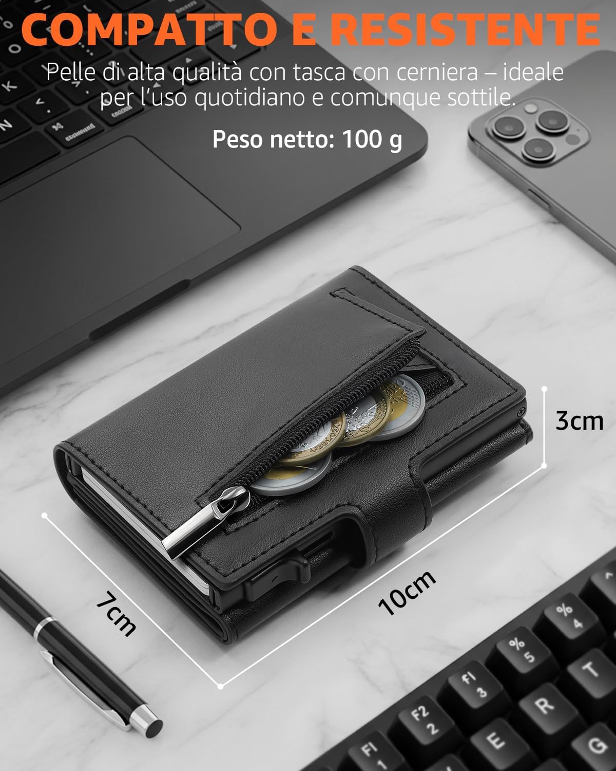 Thumbnail 4 de TEEHON Portafoglio RFID slim 10,5 cm