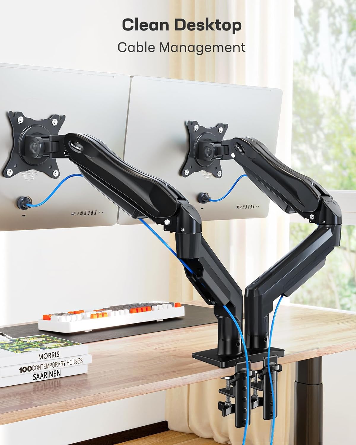 Thumbnail 5 de HUANUO Dual Monitor Stand for 13 to 32 Inch Screens