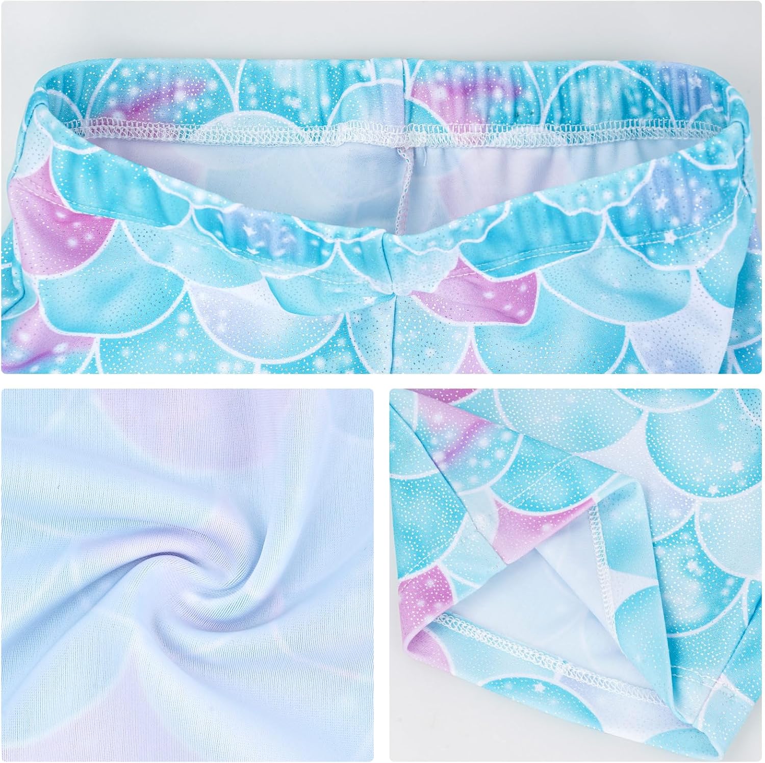 Detalle de JiAmy turnpakje voor meisjes met lange mouwen, glitter en korte broek