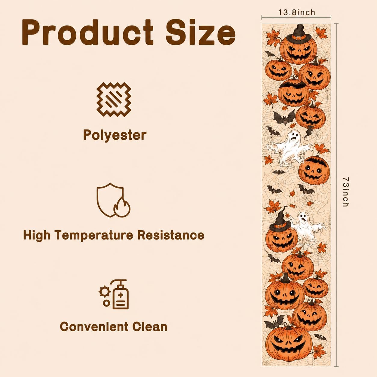 Thumbnail 1 de OHOME Halloween Table Runner Polyester