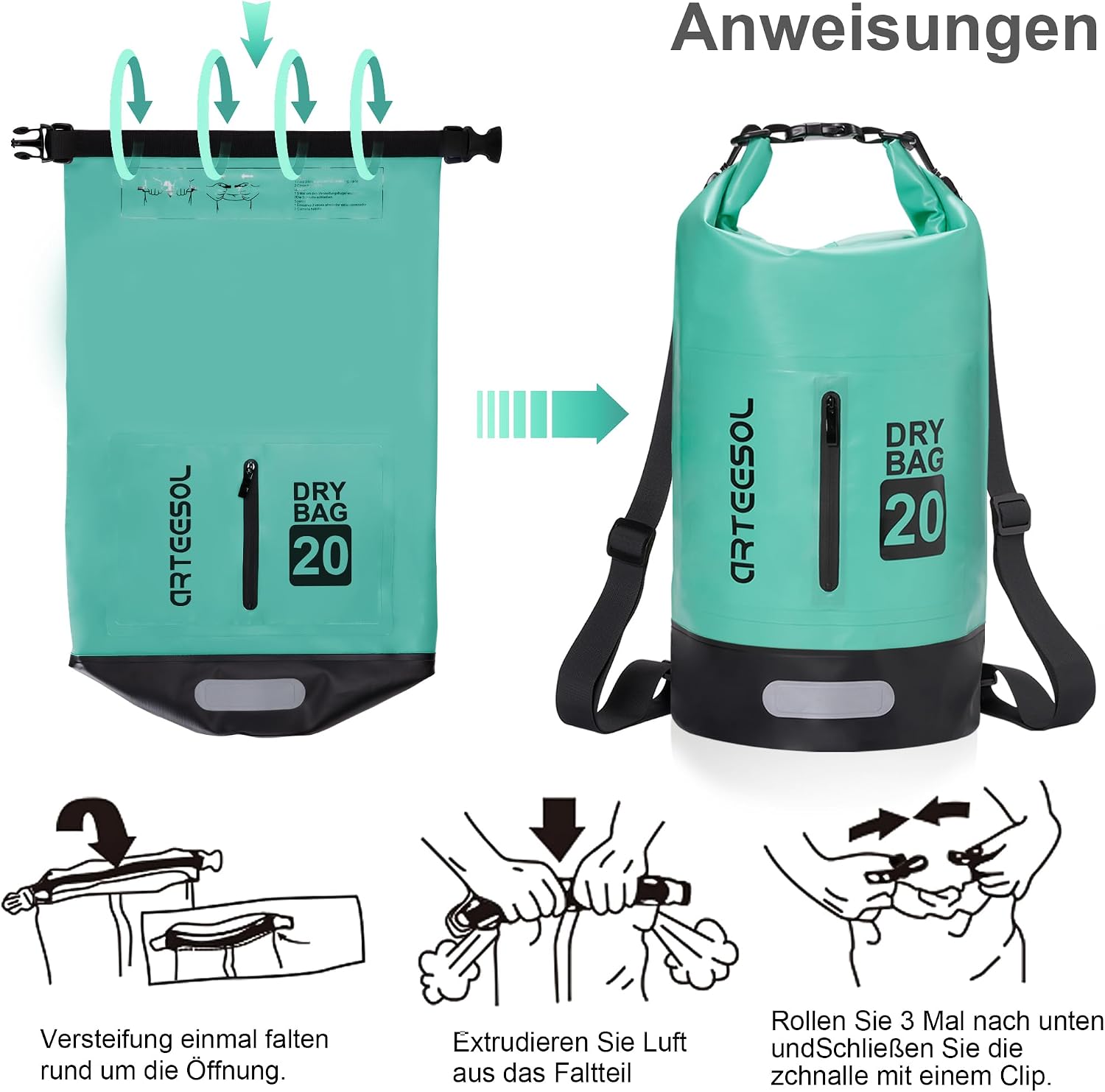 Detalle de Blackace Dry Bag 20L für wasserdichte Lagerung