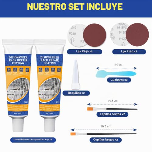 Detalle de AN-WATTY 2 x 50 ml Masilla de Reparación para Cestas y Rejillas de Lavavajillas