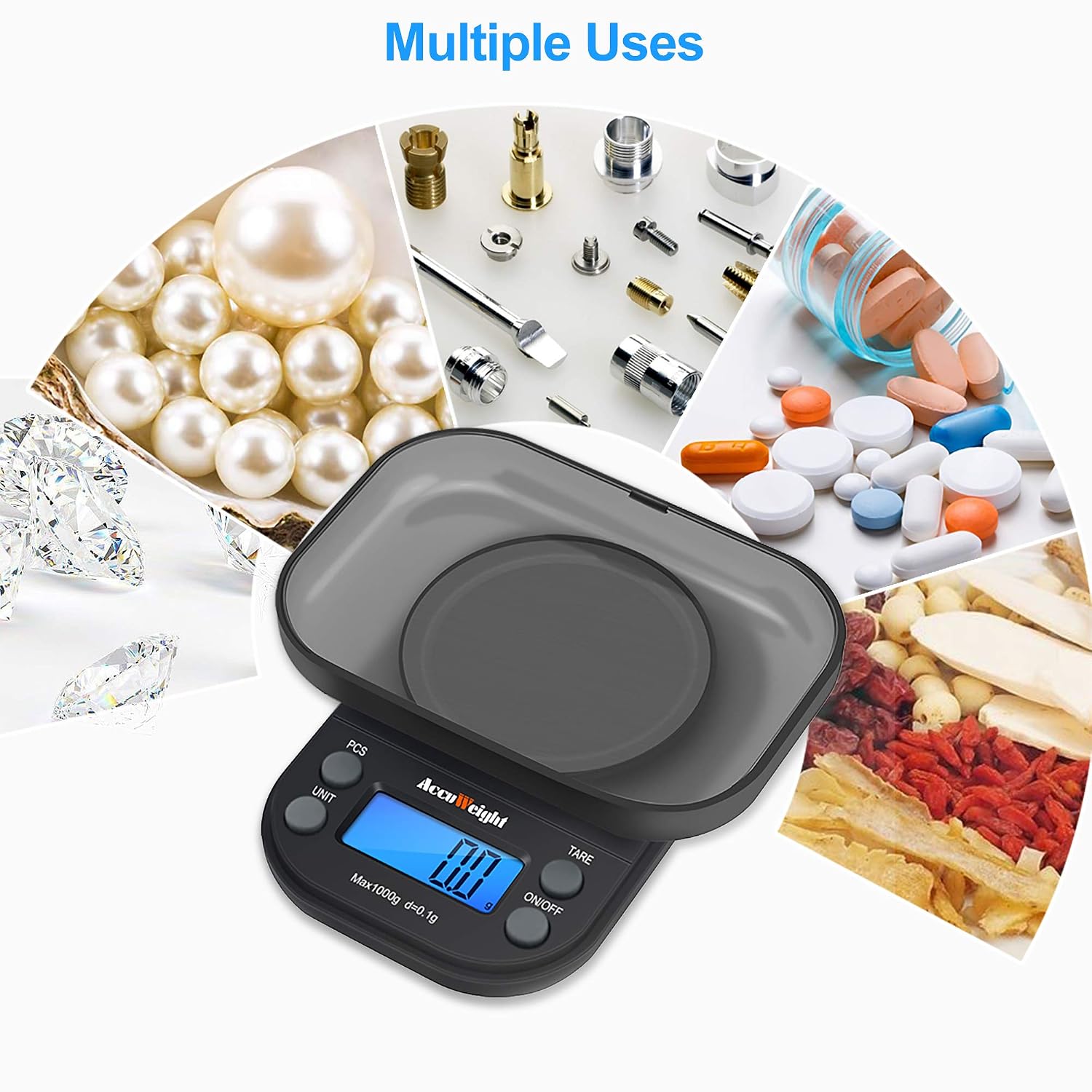 Detalle de ACCUWEIGHT Mini Pocket-weegschaal, 1.000 g met 0,1 g resolutie