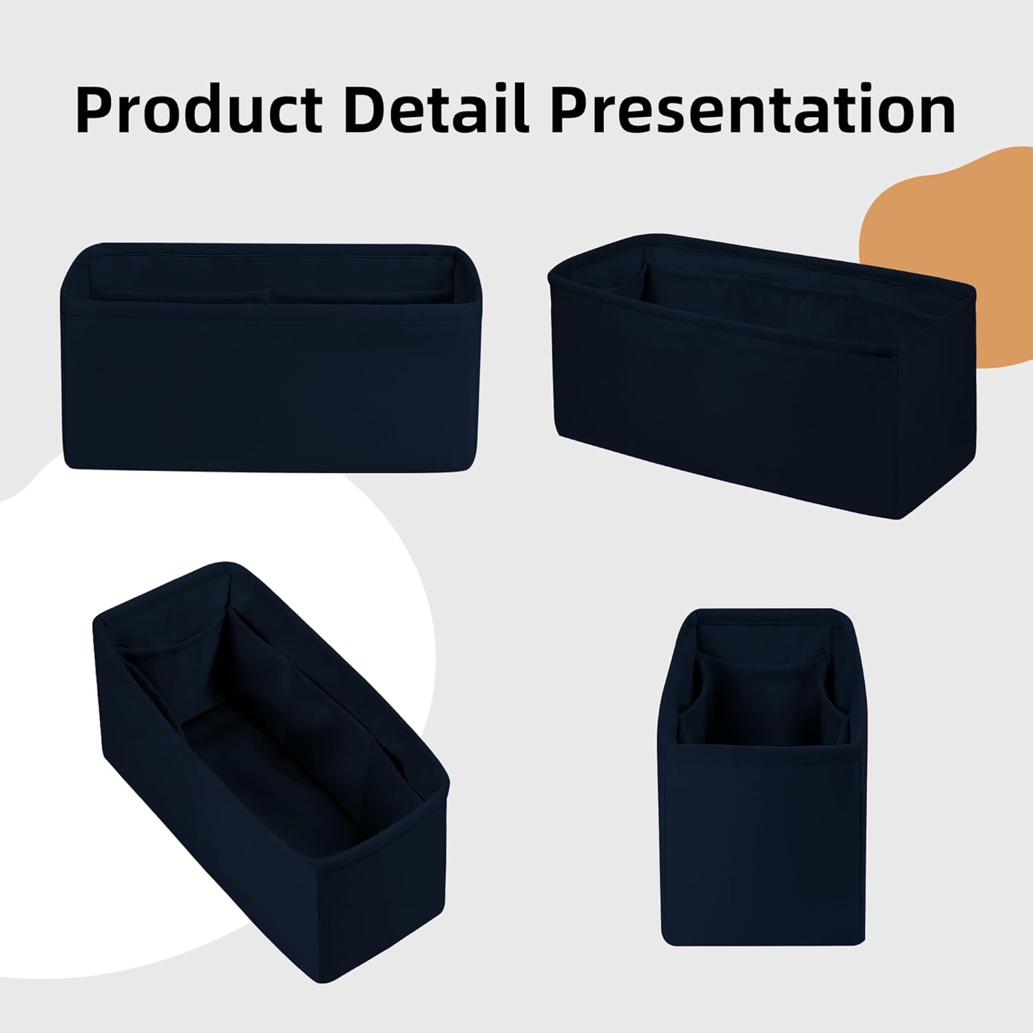 Detalle de DGAZ Silk Bag Organizer Insert for Kelly Bags (Blue Nuit) – KL28