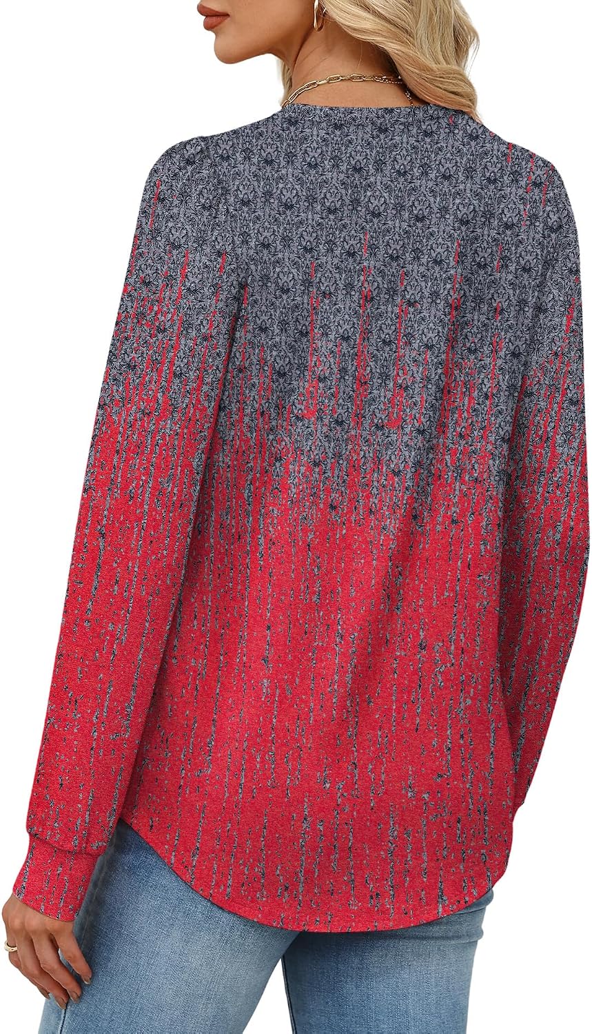 Detalle 2 de Alaroo 2026 Women's Long-Sleeve Printed Tunic Top, Crewneck, Polyester Blend
