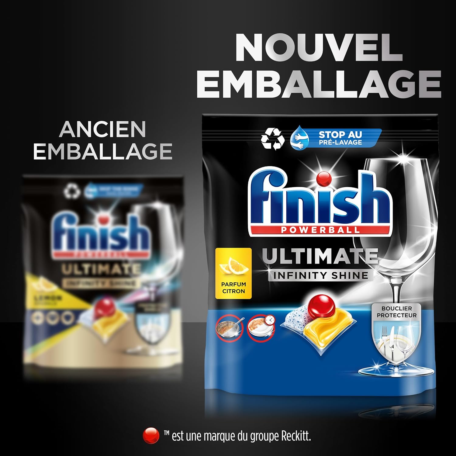 Thumbnail 1 de Finish Ultimate Infinity Shine Pastilles Lave-Vaisselle Citron – 80 capsules, brillance et protection contre les taches