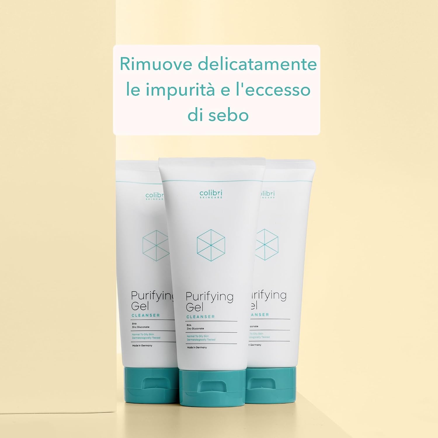 Detalle de Colibri Skincare Purifying Gel Cleanser con acido salicilico, detergente viso schiumogeno da 200 ml