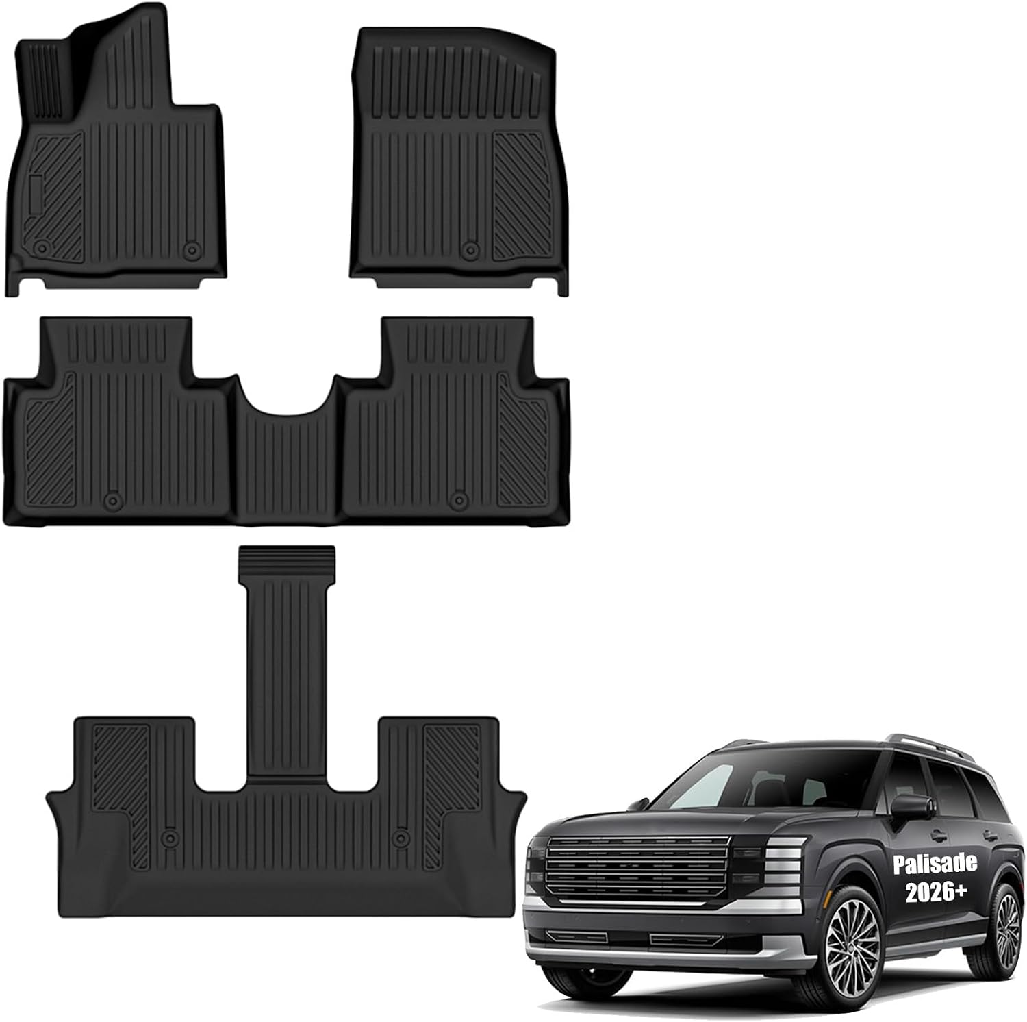 Detalle de AUXKO Hyundai Palisade 2026 7-seat floor mats