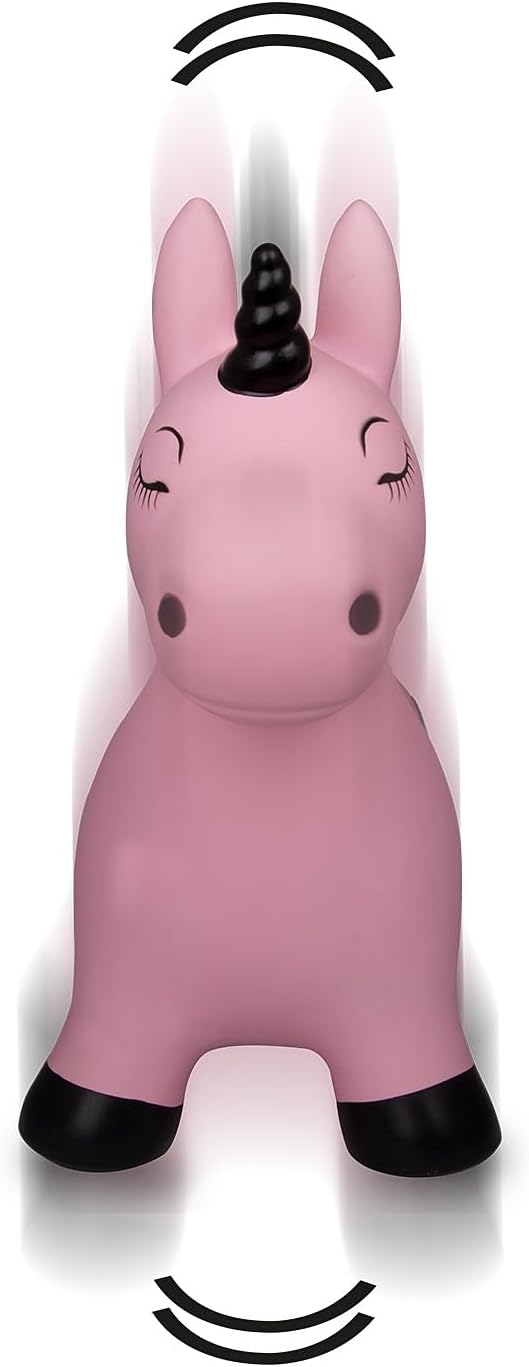 Detalle de JAMARA 460453 Hüpftier Einhorn HoppyDoo – hüpfender Spielspaß mit Pumpe für Kinder ab 12 Monaten