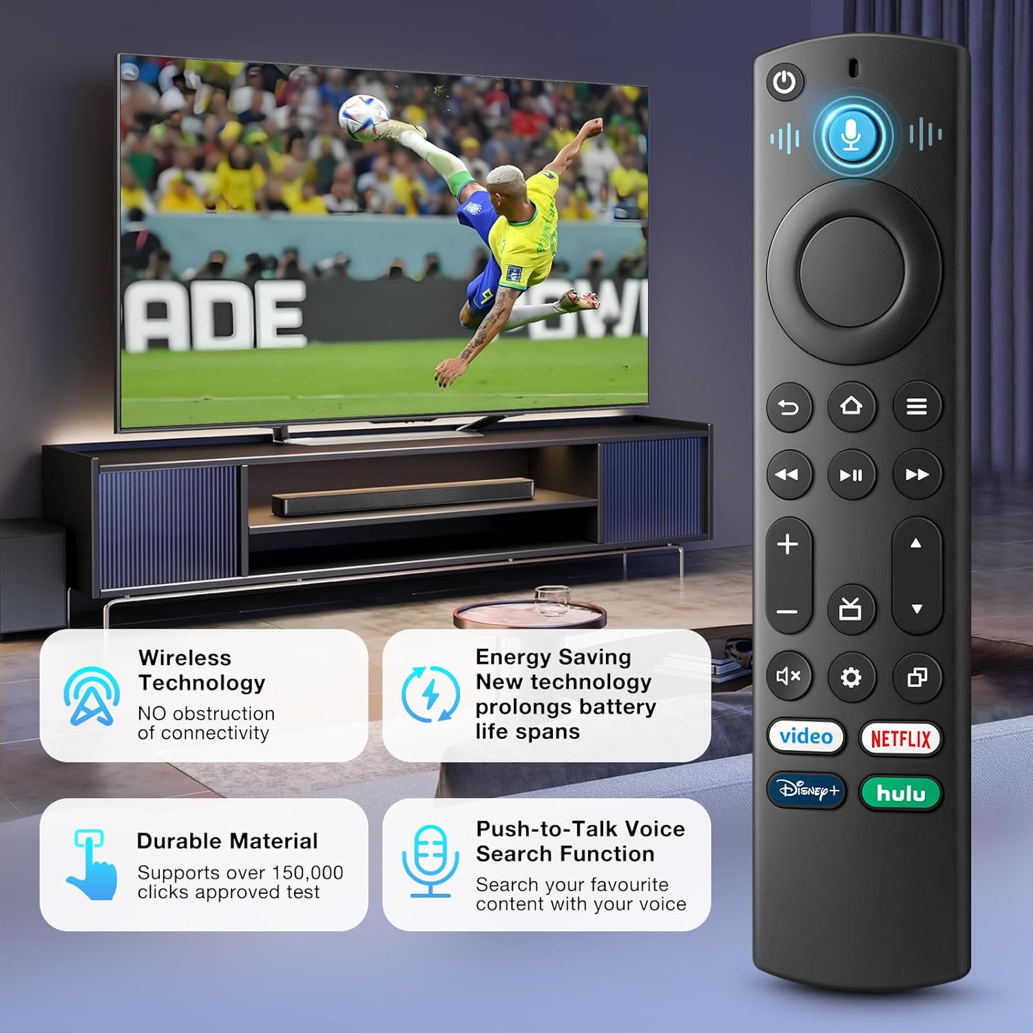 Thumbnail 6 de Replacement Voice Remote Control for Insignia, Toshiba, Pioneer, and More Smart TVs (NS-RCFNA-21 Compatible)