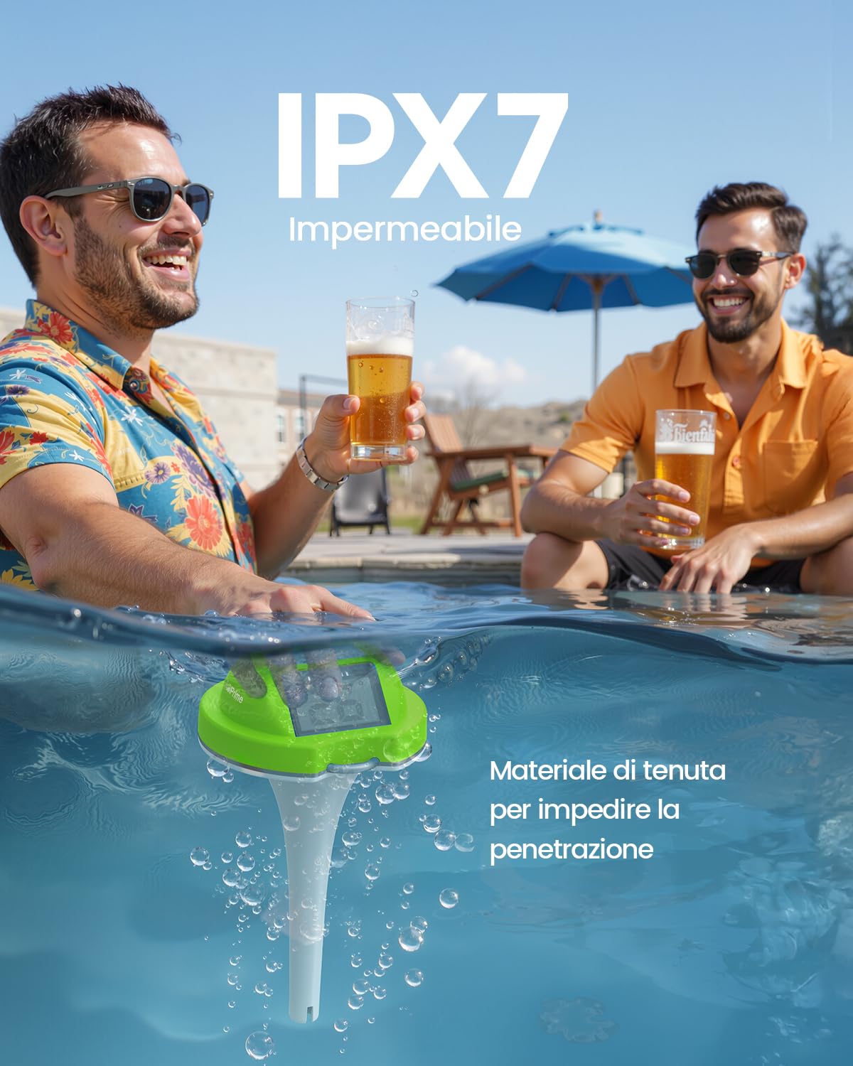 Thumbnail 5 de PoolPrime Termometro Piscina a Doppio Schermo con Pannello Solare – Verde, IPX7