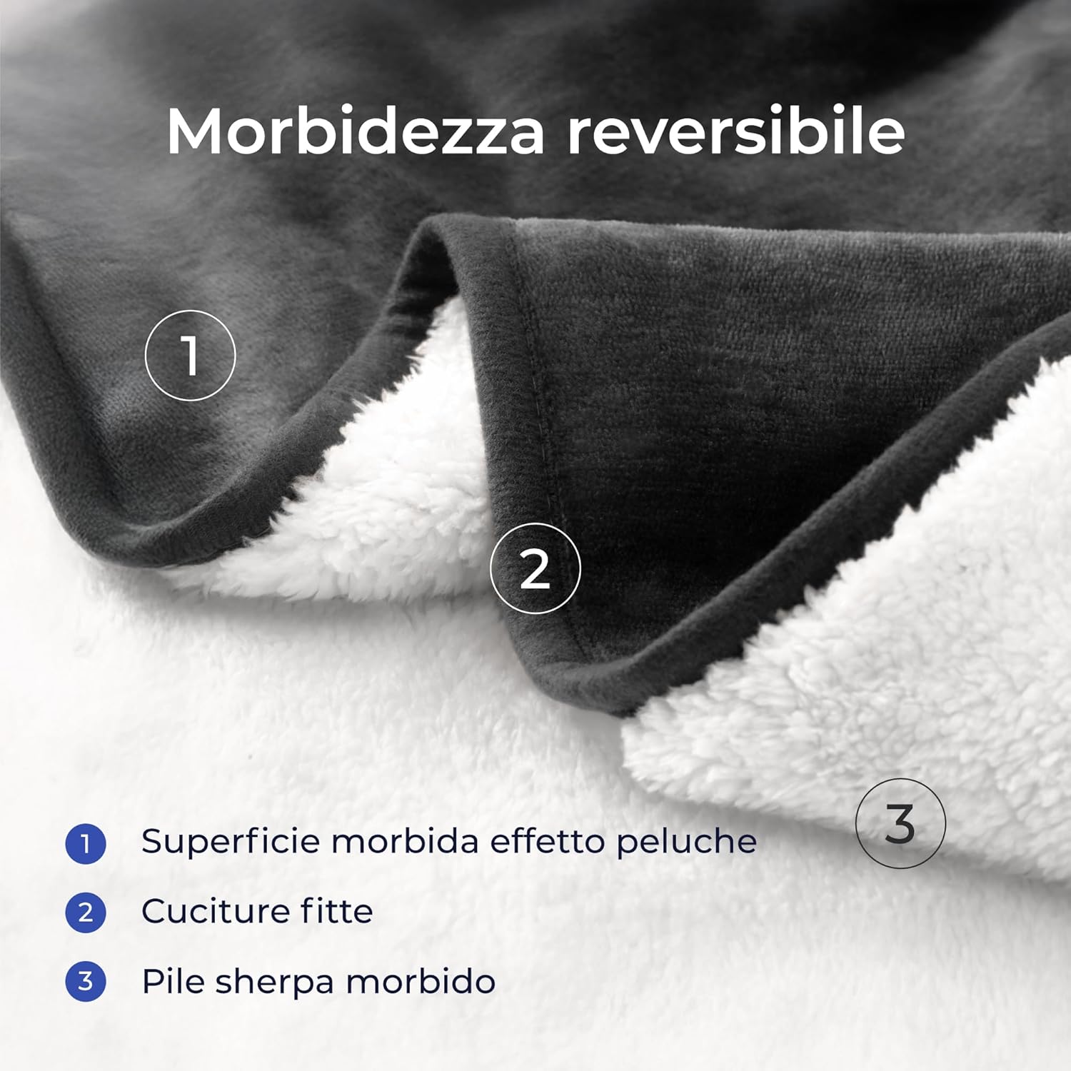 Thumbnail 2 de Dreamzie coperta impermeabile per cani 80x100 cm, reversibile lavabile in pile sherpa (grigio scuro)