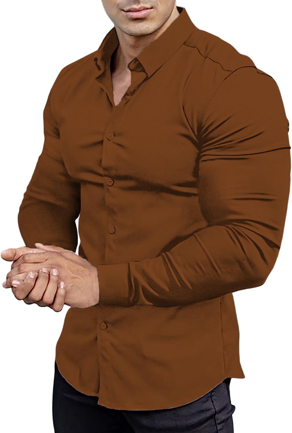 Thumbnail 6 de EOUOSS Men's Muscle Fit Dress Shirt