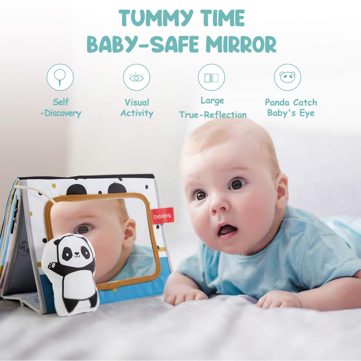 Detalle 2 de beiens Baby Spielzeug Faltbarer Spiegel 2‑in‑1