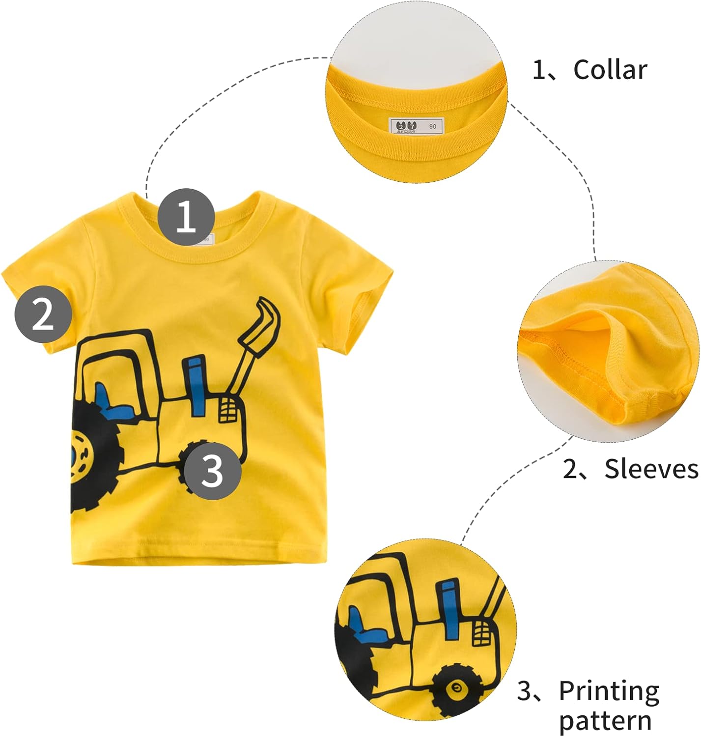 Thumbnail 2 de Unisex Baby T-Shirt aus Baumwolle mit süßem Karikatur Tier Muster – 1–7 Jahre