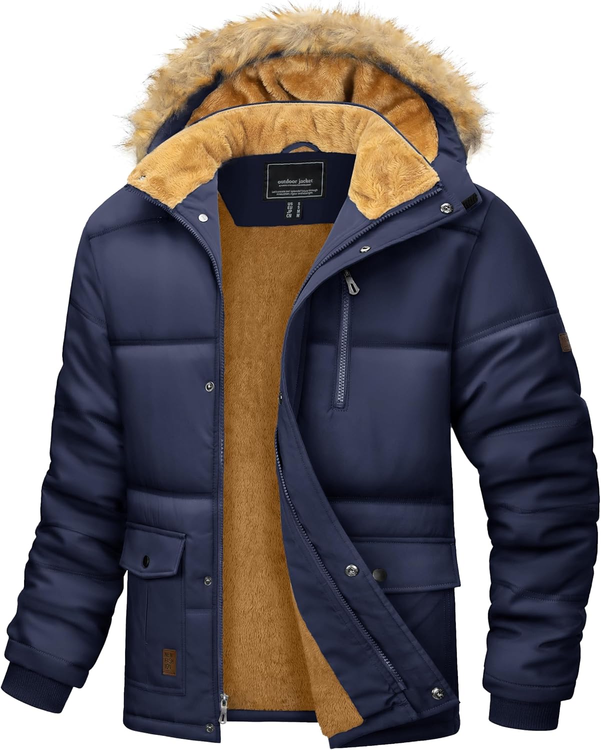 Thumbnail 6 de MAGCOMSEN Men's Winter Jacket with Removable Hood, Windproof, Water-Repellent