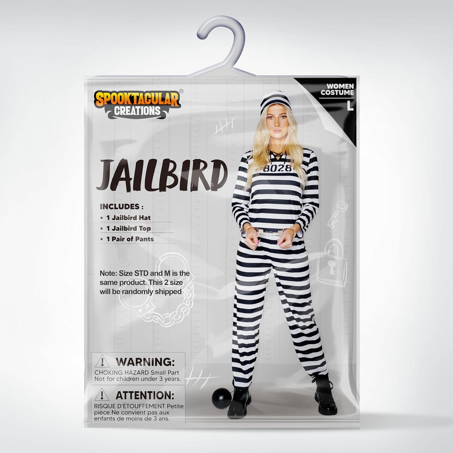 Thumbnail 5 de Spooktacular Creations Jailbird Gefangenenkostüm XL 🎭