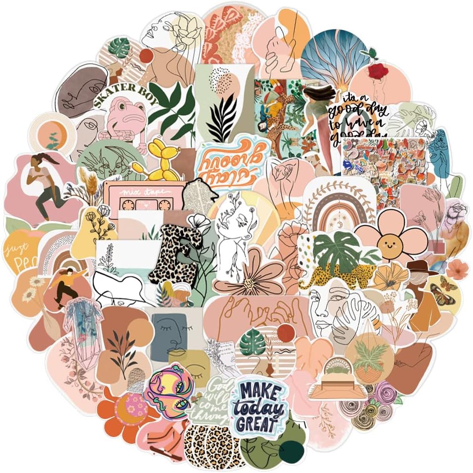 Boho Vinyl Stickers, 100-Piece Pack