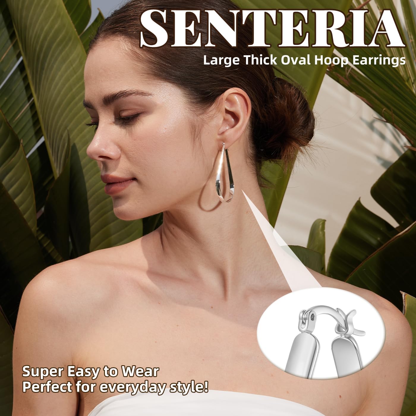 Detalle 1 de Senteria Silber Creolen Groß 65 mm