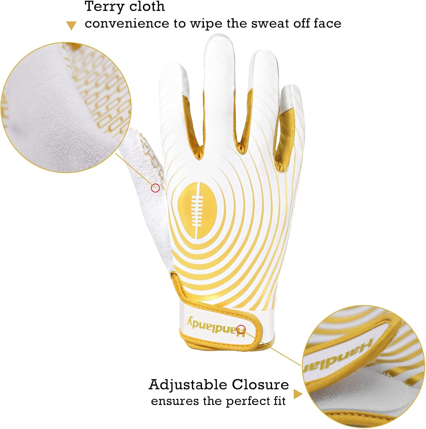 Thumbnail 3 de HANDLANDY Youth Football Gloves for Kids Sticky Receiver Grip