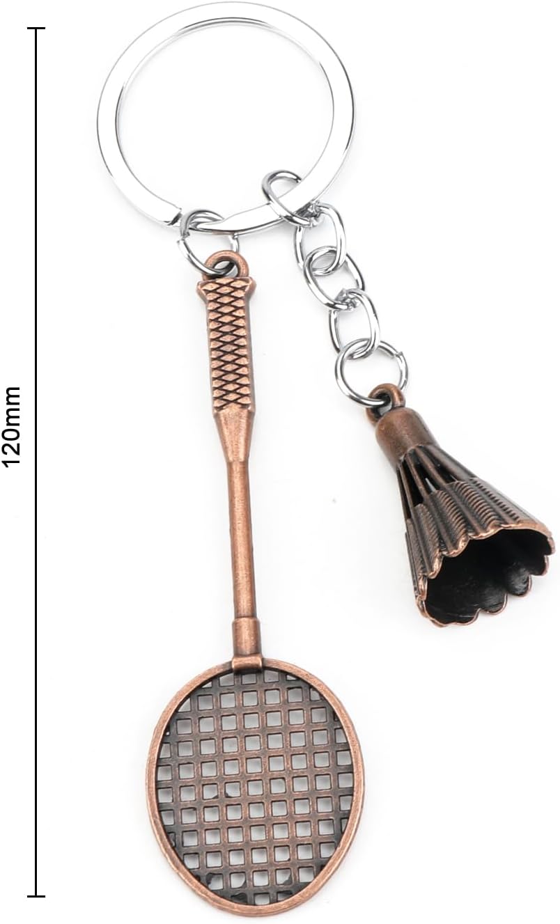 Detalle 2 de OBEISN Badminton-Schlüsselanhänger aus Metall – sportlicher Schlüsselring als lustiges Accessoire