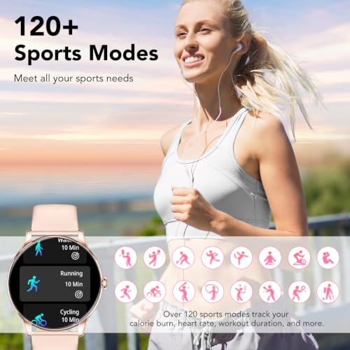 Detalle de taopodo TG36: Reloj Inteligente para Mujer con Llamadas, 1,39" y 120+ Modos Deportivos