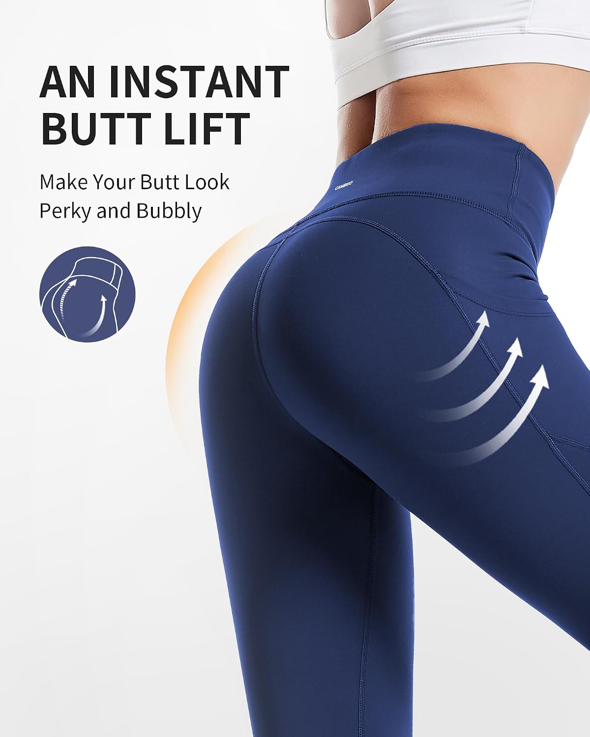 Detalle de CAMBIVO leggins sportivi donna a vita alta push up con tasche, per palestra, yoga e running