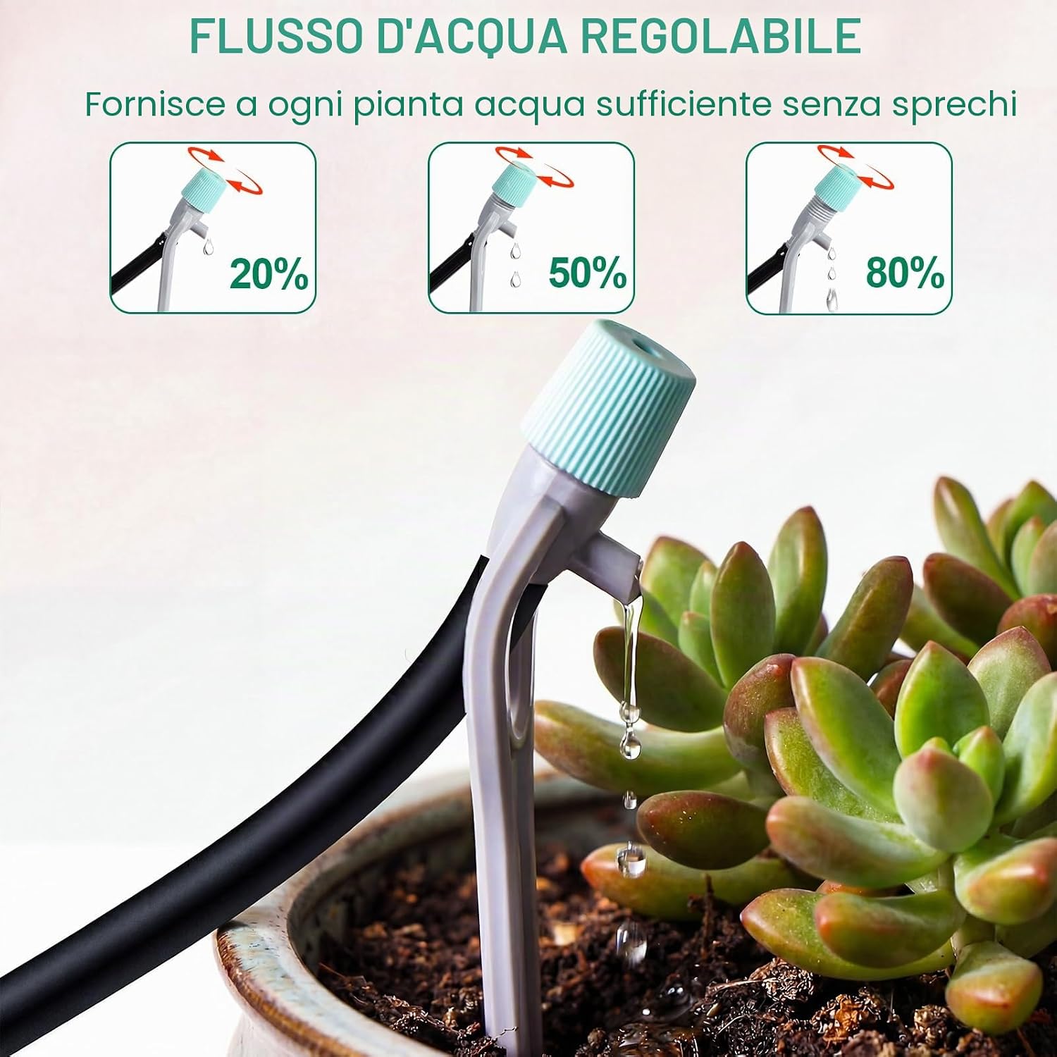 Thumbnail 2 de Sistema di irrigazione automatico a doppio canale con controllo remoto via app per 20 piante in vaso