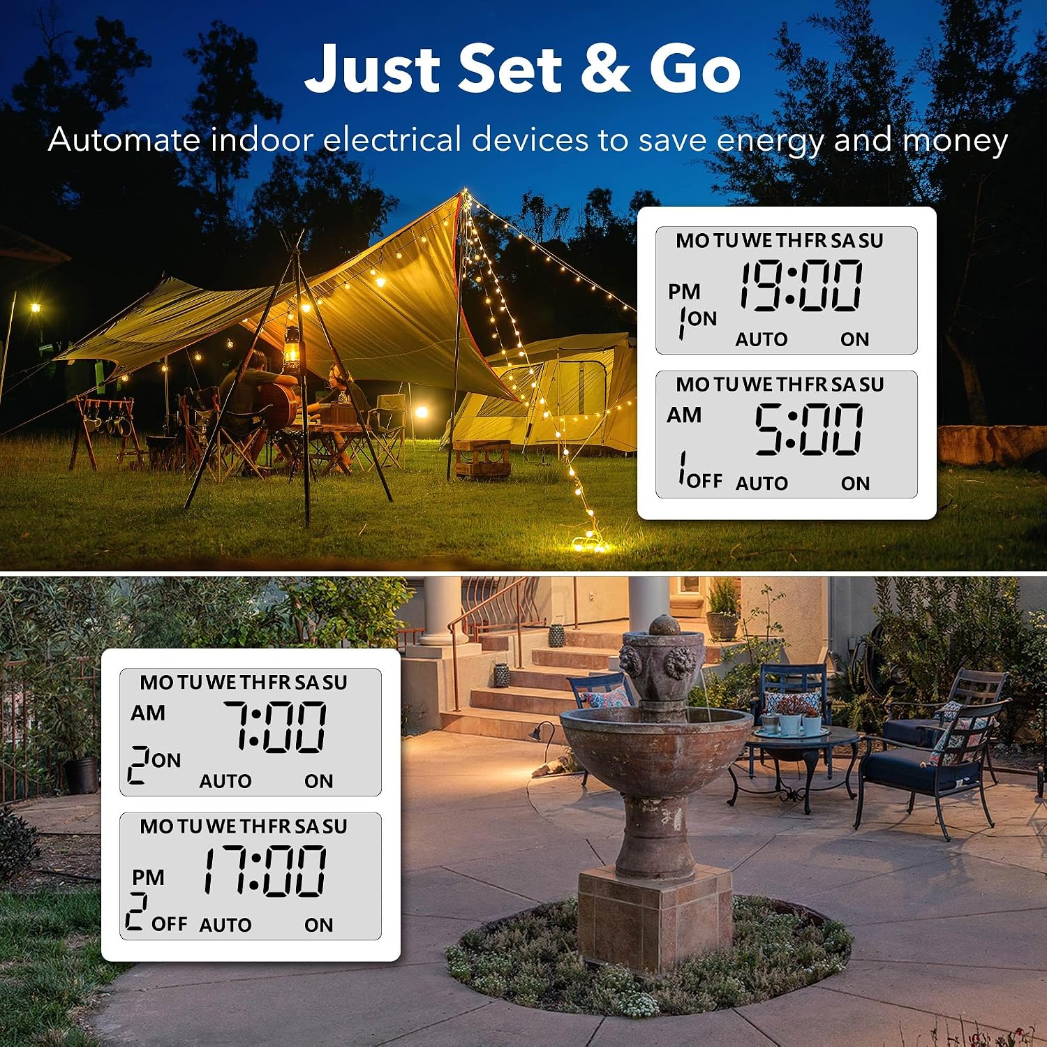 Thumbnail 4 de BN-LINK U78-2Pack Outdoor 7-Day Programmable Timer, 2 Grounded Outlets