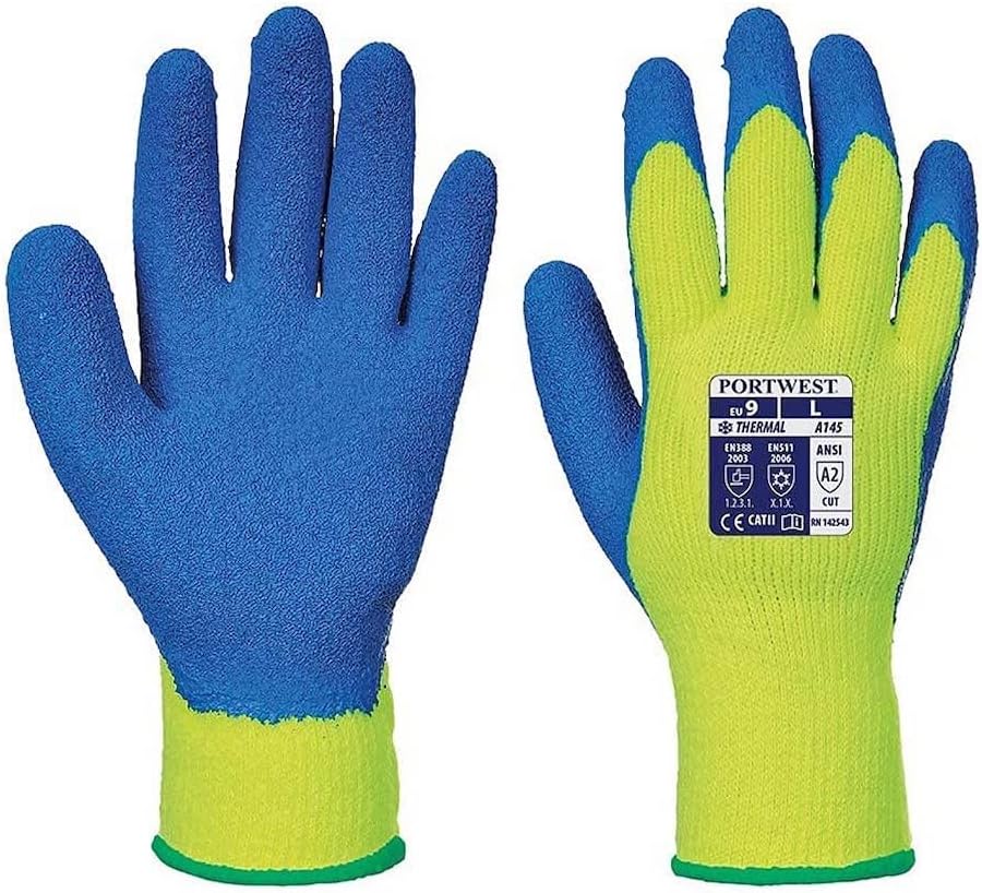 Thumbnail 4 de Portwest A145 guanto da presa fredda con impugnatura in lattice increspato, misura L (oro/blu)